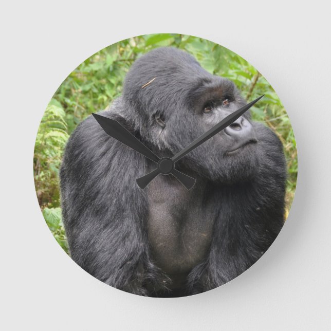 Lycklig Monkey Rund Klocka (Framsida)