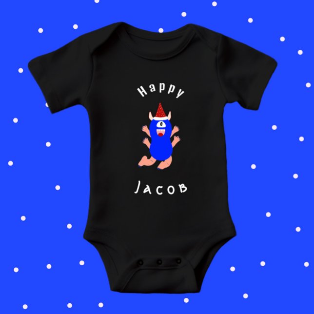Lycklig Monster Baby Bodykostdräkt T Shirt (Skapare uppladdad)
