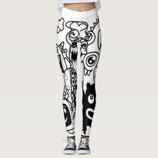 LYCKLIG MONSTER BLACK OCH VITA Leggeringar Leggings