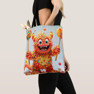 Lycklig Monster Candy Delight Design Tygkasse