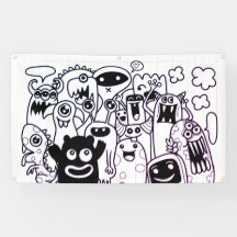 LYCKLIG MONSTER DOODLE CRITTER Banner