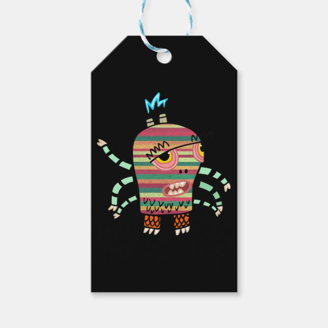 LYCKLIG MONSTER Gift Märkre Presentetikett (Framsidan)