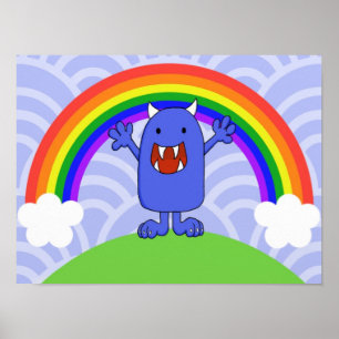Lycklig Monster Poster