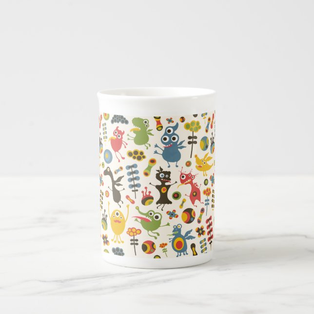 Lycklig Monsters Benporslin Mugg (Framsidan)