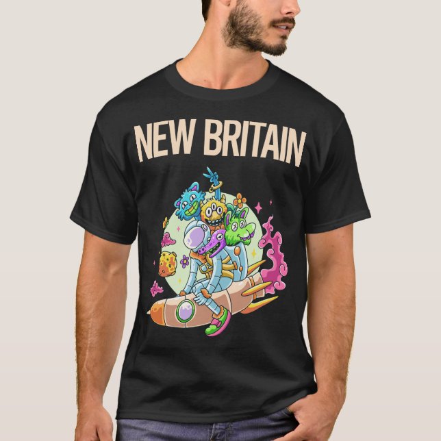 Lycklig Monsters - Nya Storbritannien T Shirt (Framsida)