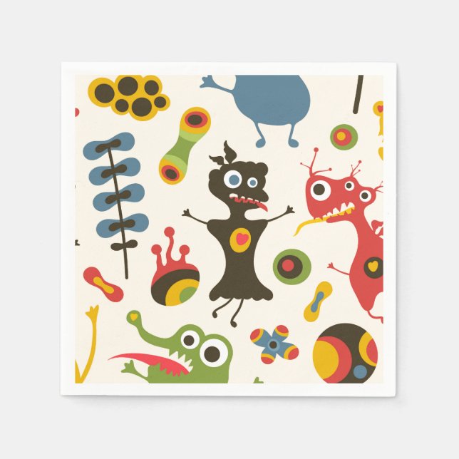 Lycklig Monsters Pappersservett (Framsidan)