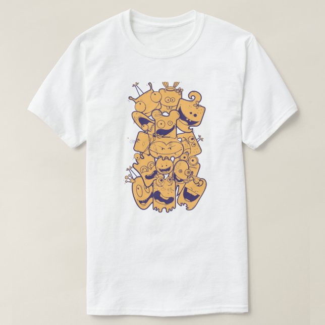 Lycklig Monsters T Shirt (Design framsida)