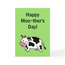 Lycklig Moo-ther Day Moo Cow med Rosa Udder