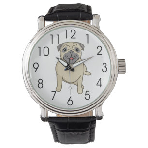Lycklig mopssitta besegrar, den Digital Armbandsur