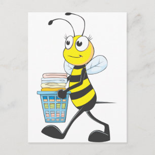 Lycklig Mor Bee Avslutat i Tvätt Vykort