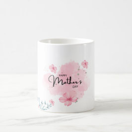 Lycklig Mor Blommigt Elegant Rosa Flower vid  Mugg