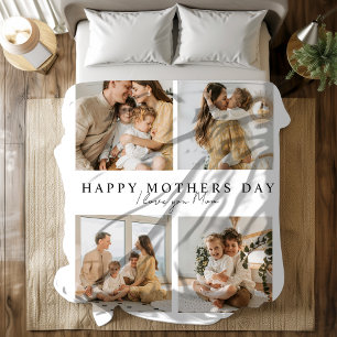 Lycklig Mor dag Fotoblanket - jag Kärlek er Mamma Fleecefilt