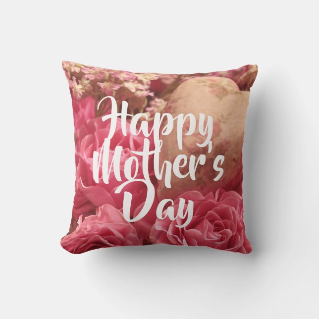 Lycklig Mor dag Heart Ro Kudde (Framsida)