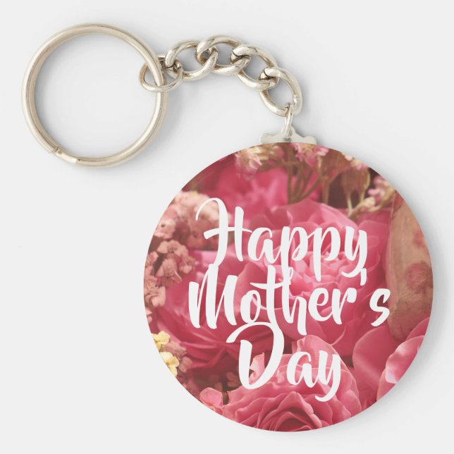 Lycklig Mor dag Heart Ro Nyckelring (Framsidan)