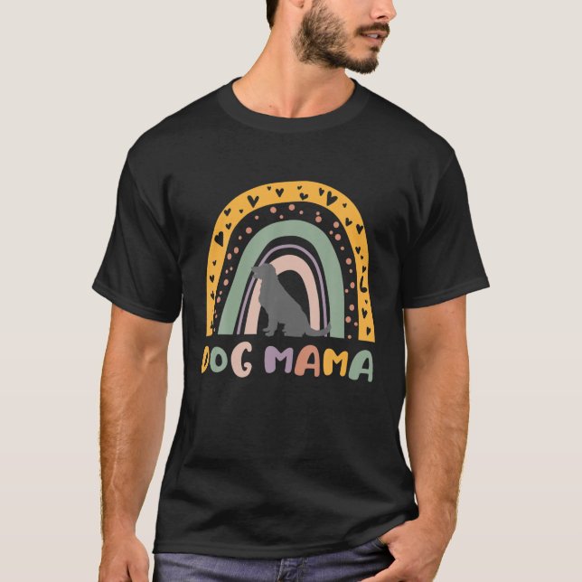 Lycklig Mor dag Hund Regnbåge Cute Funny från Mamm T Shirt (Framsida)