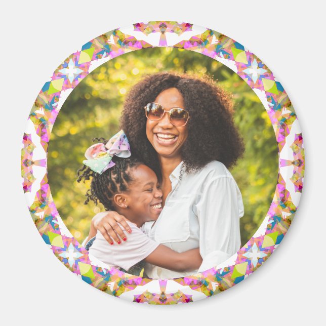 Lycklig Mor dag Mamma Mamma Rosa Grönt Gift Photo Magnet (Framsidan)