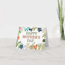 Lycklig Mor dag med botaniska Wildblommor Kort