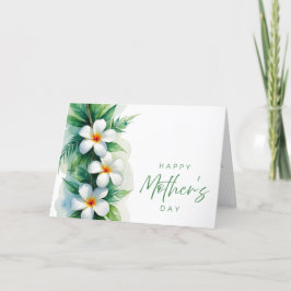 Lycklig Mor dag Plumeria & Maile Lei Tack Kort