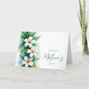 Lycklig Mor dag Plumeria & Maile Lei Tack Kort