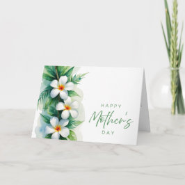 Lycklig Mor dag Plumeria & Maile Lei Tack Kort