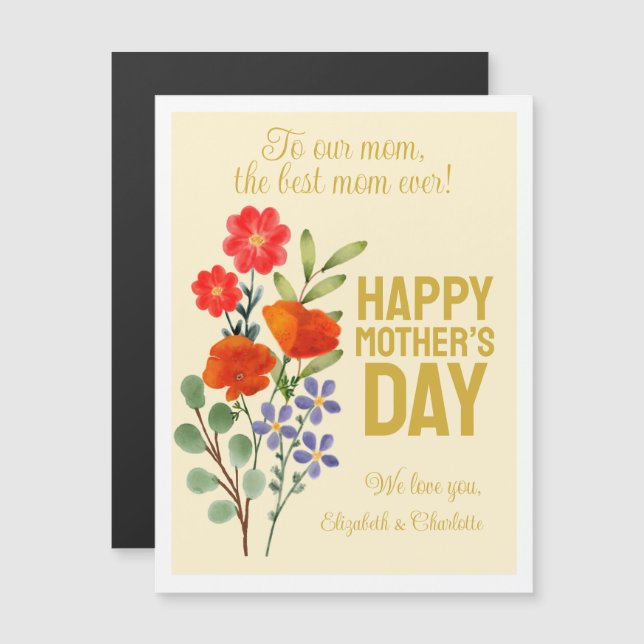 Lycklig Mor dag vildblommor till vår Mamma (Fram/baksida)