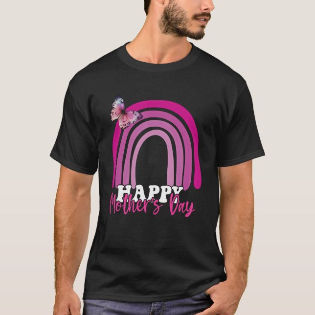 Lycklig Mor-dagen 2023 Mor-dagen Regnbåge Mamma D T Shirt (Framsida)