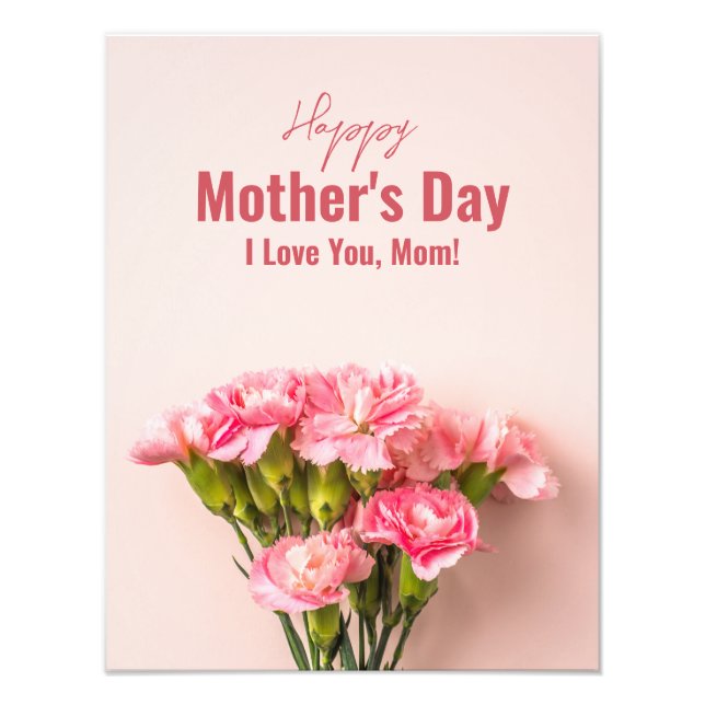 Lycklig Mor-dagskortet Blommigt Mors dag Gift Fototryck (Framsidan)
