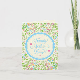 Lycklig Mor Day Text och färgstark Blommigt Design Kort