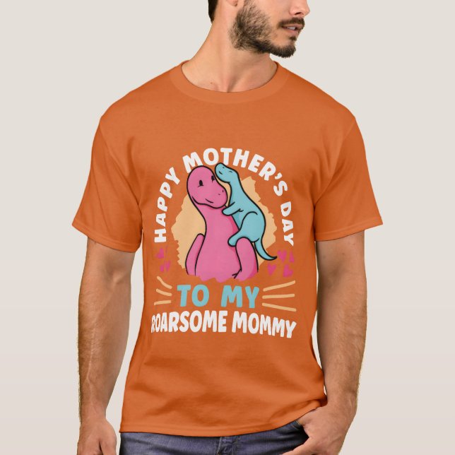 Lycklig Mor Dayo My Roarsome Mamma Fantastisk frie T Shirt (Framsida)