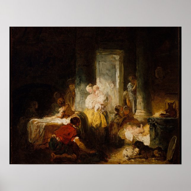 Lycklig Mor-Fragonard (c.1760) Poster (Framsidan)