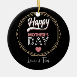 Lycklig mor julgransprydnad keramik