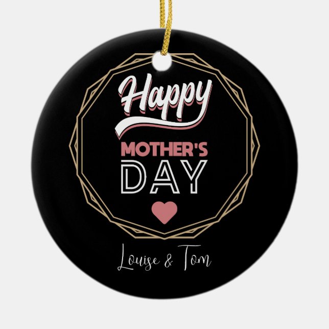 Lycklig mor julgransprydnad keramik (Framsidan)