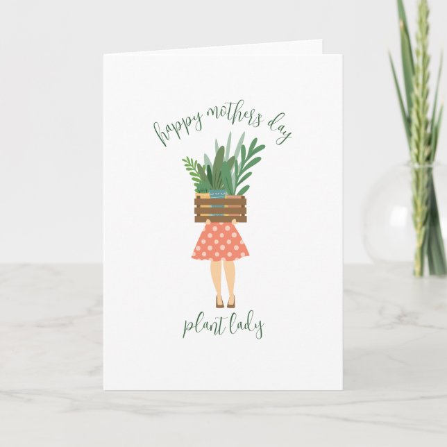Lycklig Mor Mawy Plant Dam Card Kort (Framsida)
