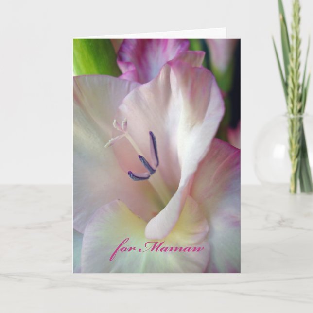 Lycklig morföräldrarnas dag för Mamaw, Gladiolus P Kort (Framsida)