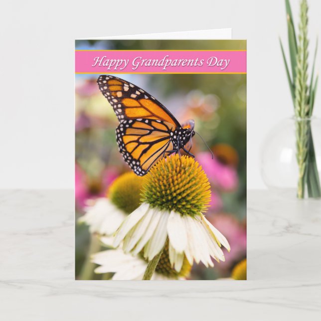 Lycklig morföräldrars dag Bevacch Monarch Butterfl Helgkort (Framsida)