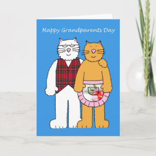 Lycklig Morföräldrars Dag Cute Tecknad Cats. Kort