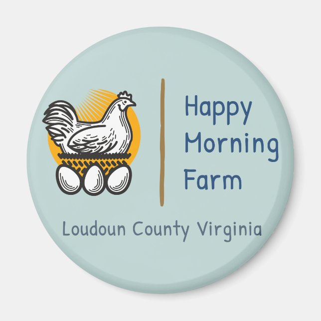 Lycklig morgon Farm Fridge Magnets Magnet (Framsidan)