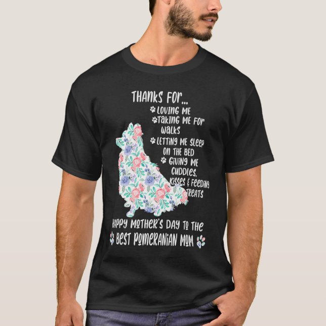 Lycklig Mors dag 2021 Pommern Mamma hund T Shirt (Framsida)