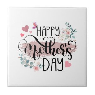 Lycklig Mors dag 2025 Cute Blommigt for Women Mamm Kakelplatta