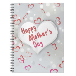 Lycklig Mors dag 3D Pappert hjärta Anteckningsbok