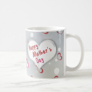 Lycklig Mors dag 3D Pappert hjärta Kaffemugg