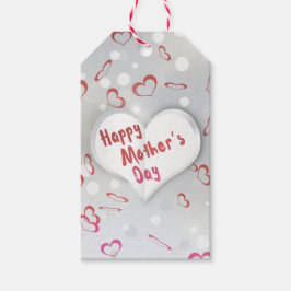 Lycklig Mors dag 3D Pappert hjärta Presentetikett