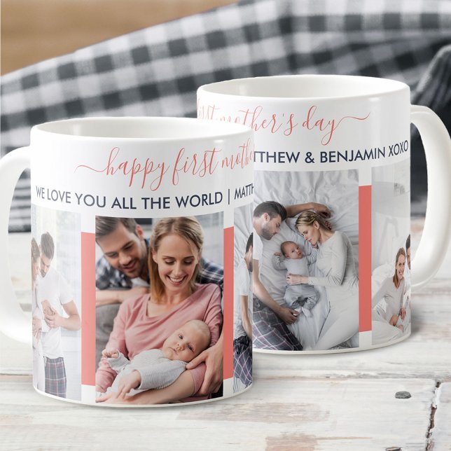 Lycklig Mors dag 4, första fotoPersonligen Kaffemugg (Skapare uppladdad)