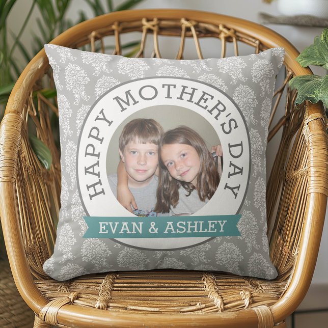 Lycklig Mors dag - Anpassningsbar Fotografimalldäm Kudde (Custom Photo Pillow - Add Your Own Pics!)