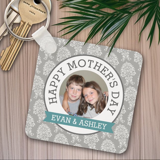 Lycklig Mors dag - Anpassningsbar Fotografimalldäm Nyckelring (Personalized keychain - Photo Collage - Mother's Day)