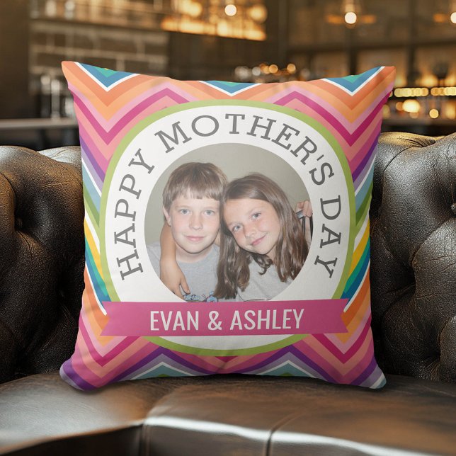 Lycklig Mors dag - Anpassningsbar fotomall Kudde (Custom Photo Pillow)