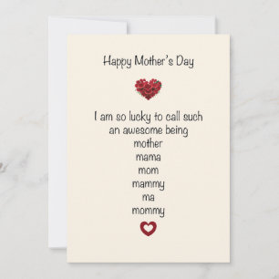 Lycklig Mors dag är jag så lucky Julkort