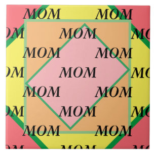 Lycklig Mors dag Art Deco Tile Kakelplatta