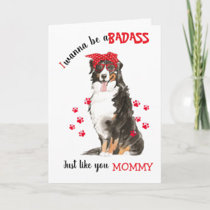 Lycklig Mors dag Badass Bernese Mountain Hund Kort