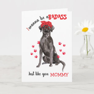 Lycklig Mors dag Badass Black Labrador Hund Kort